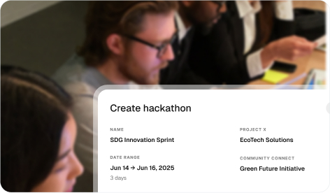 Create hackathon form in the Eventornado platform